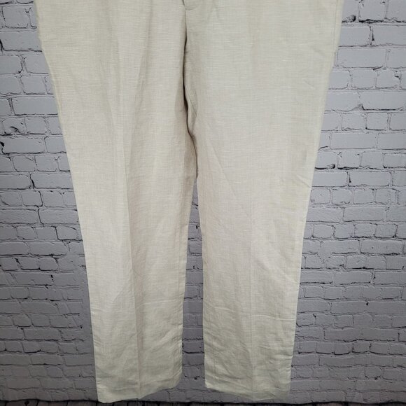NWT Perry Ellis Beige Linen Blend Regular Fit Lightweight Straight Pants 36x32 - Picture 5 of 15